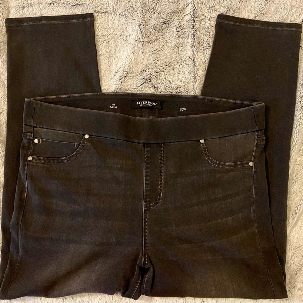 Liverpool faded black denim jeans, size 20W